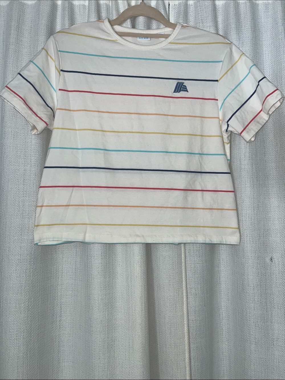 ALDI Gear Striped Tee - White with Multi-Color Stripes